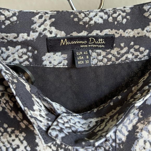 Massimo Dutti Chiffon A-line snake print skirt - Picture 5 of 6